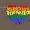 Adult Design By Humans Rainbow Colored String Pride Heart By corndesign Racerback Tank Top - 2 of 2