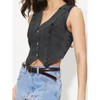 Women's V-Neck Sleeveless Denim Vest for Casual Layered Outfits - 3 of 4