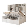 Twin/Full Size Wooden Daybed with All-in-One Storage Cabinet, Open Shelves and Under-bed Storage Space, White/Gray-ModernLuxe - 4 of 4