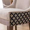 Okak Retro Dining Chairs Set of 2, Comfy Fabric Chairs with Thick Cushions, Kitchen Side Chairs with Solid Wood Legs Bronze Nail Head - 4 of 4