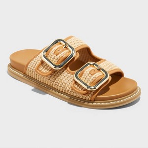 Women's Collin Double Buckle Footbed Sandals - Universal Thread™ - 1 of 4