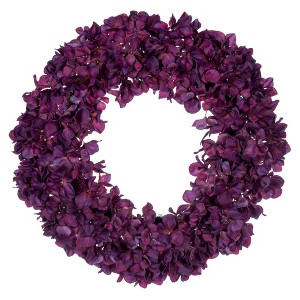 Vickerman 20" Real Touch Hydrangea Wreath - 1 of 4