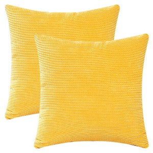 REGALWOVEN Corduroy Classical Modern Soft Solid Pillow Covers for Couch Sofa Home Bedroom 18 x 18 Inch 2 Pcs - 1 of 4