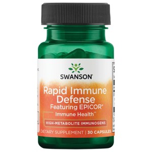 Swanson Rapid Immune Defense Featuring Epicor 500 mg 30 Capsules. - 1 of 2