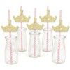 Big Dot of Happiness Gold Glitter Princess Crown Party Straws - No-Mess Real Glitter Cut-Outs & Baby Shower or Birthday Party Paper Straws - Set of 24 - 2 of 4