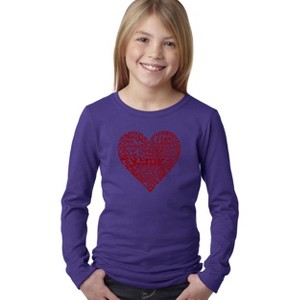 LA Pop Art Love Yourself - Girl's Word Art Long Sleeve T-Shirt - 1 of 4