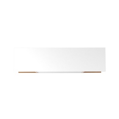 White Gloss and Maple Cream Mid-Century Modern TV Stand