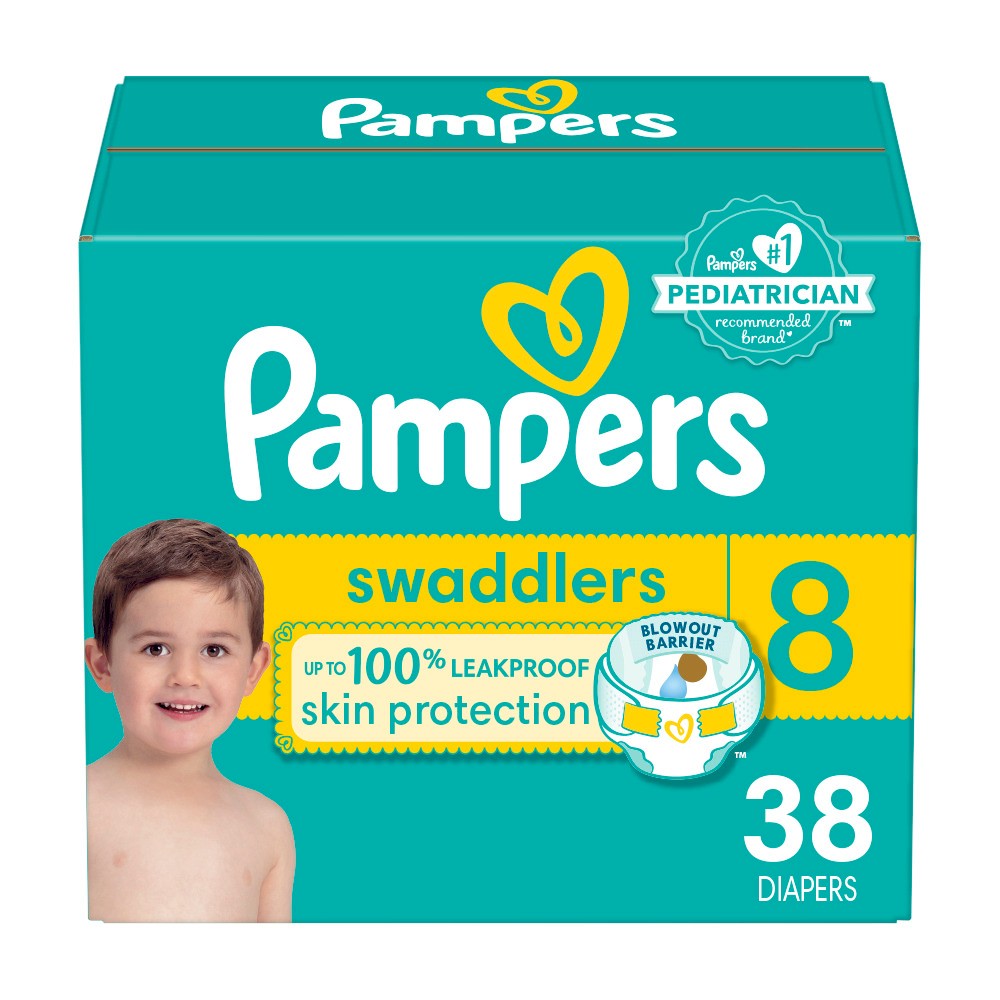 Photos - Baby Hygiene Pampers Swaddlers Active Baby Disposable Diapers Super Pack - Size 8 - 38c 