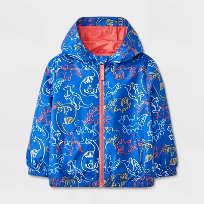 Toddler Boys' Dinosaur Printed Full Zip Windbreaker Jacket - Cat & Jack™ Blue