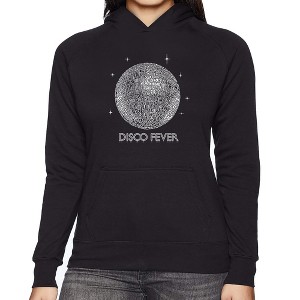 LA Pop Art Women's Word Art Hooded Sweatshirt -Disco Ball - 1 of 4
