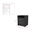 NicBex 15.7 inch Wide Nightstand with 2 Drawers,Modern Side Table with One Open Shelf,Bedside Table for Bedroom,Living Room - image 3 of 4