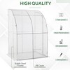 5' x 4' x 7' Outdoor Lean to Greenhouse, Walk-In Green House Plant Nursery with Roll-up Window, PE Cover - 4 of 4