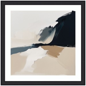 Kate and Laurel Framed Art Coastal Sand Modern Abstract Landscape II by The Creative Bunch Studio, 35x35, Oliver Black Narrow - 1 of 4