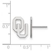 Black Bow Jewelry 10k White Gold Oklahoma Sooners NCAA Post Earrings - 2 of 3
