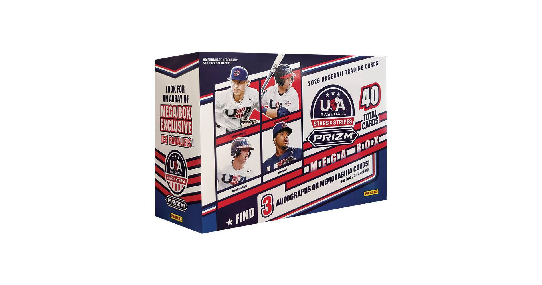 2026 Panini USA Stars and Stripes Prizm Baseball Trading Card Mega Box