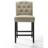 Set of 2 Beige Fabric Counter Height Chairs with Black Finish Legs - 4 of 4