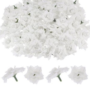 Unique Bargains Silk Rose Artificial Flower Heads Bouquet Decor - 1 of 4