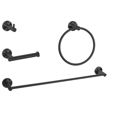 Elegant Lighting Freya 4-Piece Bathroom Hardware Set in Matte Black