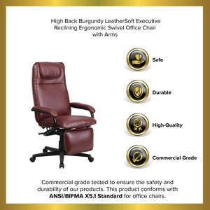 Emma and Oliver High Back Leather Executive Reclining Ergonomic Swivel Office Chair with Arms - 1 of 4