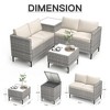 4-Piece Rattan Patio Set – Modular Sectional with Storage Box & Glass Table, Weather-Resistant for Outdoor Lounge, Balcony - 3 of 4