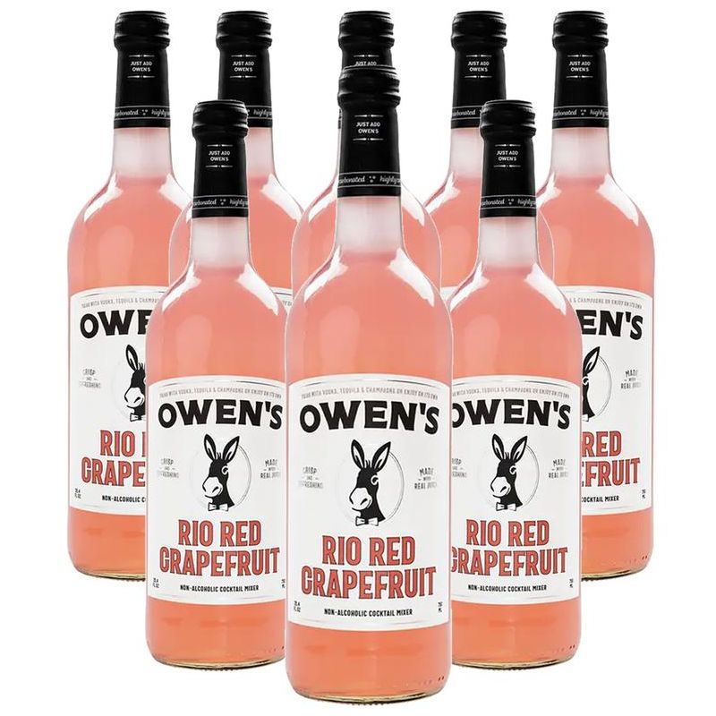 Owen’s Craft Mixers Rio Red Grapefruit 8 Pack Handcrafted in the USA with Premium Ingredients Vegan & Gluten-Free Soda Mocktail and Cocktail Mixer, 1 of 2