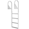 Cesicia Silver Aluminum Alloy Pontoon Boat 4-Step Ladder with 2 inches Wide Step & Nonslip Rubber Mat - 2 of 4
