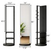 ALEXOUN Full-Length Mirror with Hangers - Rubberwood Design, 360° Swivel - Easy Dressing & Organizing for Bedroom Living Room Office - 3 of 4