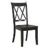 Transitional Double X-Back Side Chairs Set of 2 with White Finish and Pine Veneer - 4 of 4
