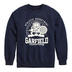 Boys' - Garfield - Tennis Graphic Long Sleeve Fleece Sweatshirt - 1 of 4