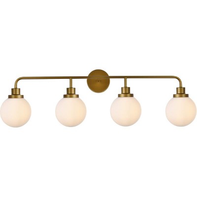 Elegant Lighting Hanson 4 lights bath sconce in brass with frosted shade