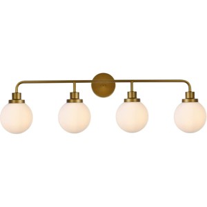 Elegant Lighting Hanson 4 lights bath sconce in brass with frosted shade - 1 of 4