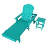 WestinTrends Malibu 2 Piece Adirondack Poly Reclining Chaise Lounge With Arms & Wheels - 2 of 4