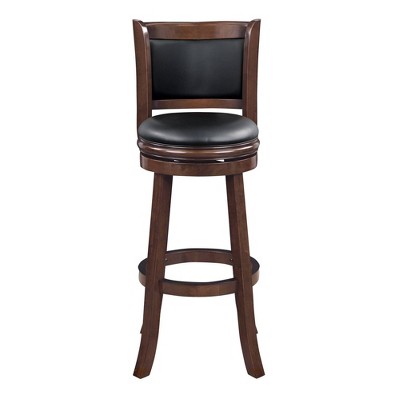Cappuccino Wood and Leather Extra Tall Swivel Bar Stool