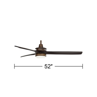52" Oil Rubbed Bronze Matte Black Wood Indoor Ceiling Fan with LED Light and Remote