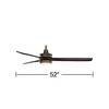 52" Casa Vieja Rustic Farmhouse 3 Blade Indoor Ceiling Fan with Dimmable LED Light Remote Control Oil Rubbed Bronze Matte Black Wood for Living Room - 4 of 4