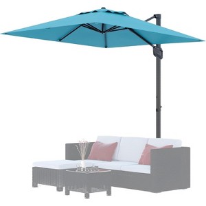 10' x 10' Heavy Duty Cantilever Patio Umbrella, Square Offset Aluminum Offset Sun Shade Outdoor Umbrella with 360-Degree Rotation for Backyard - 1 of 4