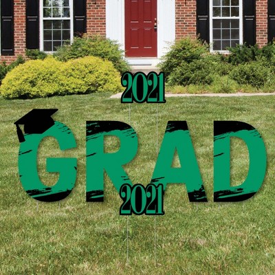 Big Dot of Happiness Green Grad - Best is Yet to Come - Yard Sign Outdoor Lawn Decorations - Green 2021 Graduation Party Yard Signs - Grad