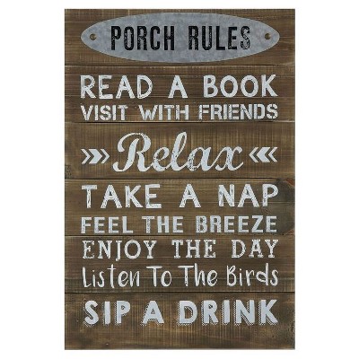 Porch Rules Wall Décor - 3R Studios