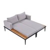 Nestfair Metal Outdoor Patio Day Bed 2 in 1 Chaise Lounges with Cushions Gray - 2 of 4