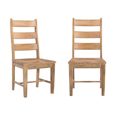 Treasure Trove Accents 2pk Lancaster Dining Chairs: Solid Mango Wood, No Assembly Required