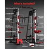 Smith Machine Home Gym, 2200LBS Power Cage with LAT Pulldown, Cable System, Landmine, Smith Bar, More Training Attachment, Multifunctional Squat Rack - 2 of 4
