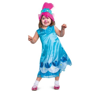 Kids' Adaptive Trolls Poppy Halloween Costume Dress with Headpiece