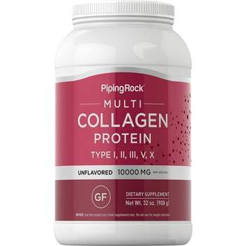 Piping Rock Unflavored Multi Collagen Protein Powder | Types I, II, III, V, X |  32oz