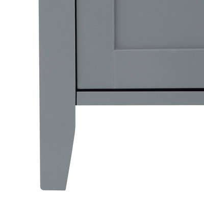 Gray Engineered Wood Linen Tower Cabinet with Adjustable Shelving