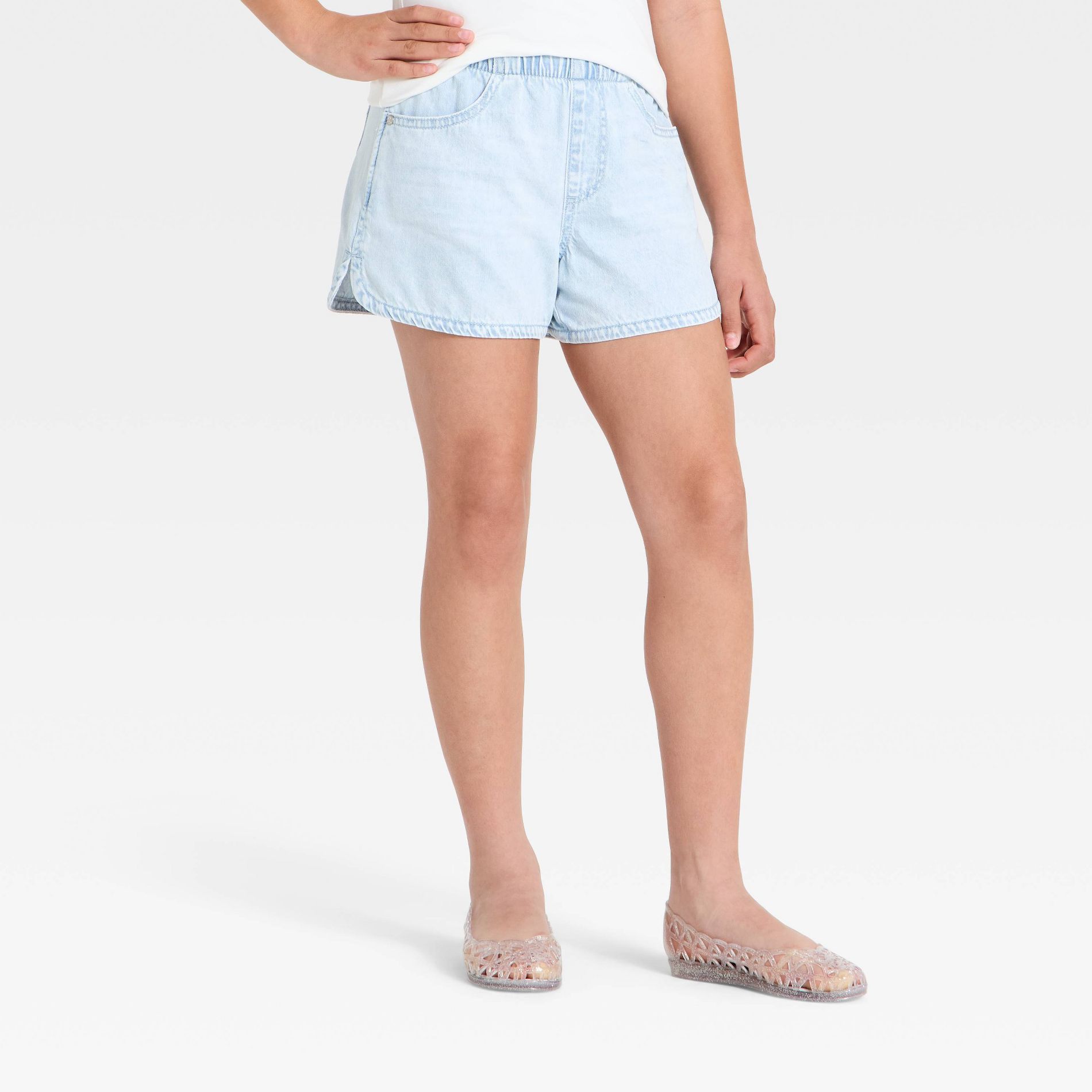 Girls' Pull-On Denim Shorts - art class™