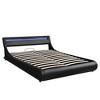 Queen Size Upholstered Faux Leather Platform bed with a Hydraulic Storage System, LED Light Headboard-ModernLuxe - 4 of 4