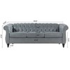 Kumasinova 84.65" Chesterfield Sofa with Rolled Arm, Modern PU Leather 3 Seater Sofa Couch, Upholstered Vintage Couch for Living Room - 3 of 4