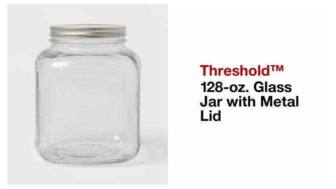 128oz Glass Jar with Metal Lid - Threshold&#8482;, 2 of 8, play video