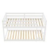 Whisen Twin over Twin Wood Floor Bunk Bed with Full Length Guardrail and Ladder - 4 of 4