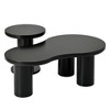 Easy Assembly Nesting Coffee Table Set of 2, Cream Style Cloud Coffee Table with Round Small Side Table - 4 of 4